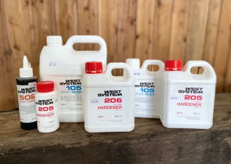 Meury West System Resins, Hardeners and Pump Sets to suit lamination of dressed timber furniture boards and other bonding requirements. Clear deep resins for furniture, timber bench tops & table tops.