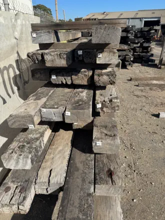 Recycled Bridge Timber with Bitumen 225 x 125mm