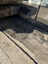 Recycled Bridge Timber with Bitumen 225 x 125mm