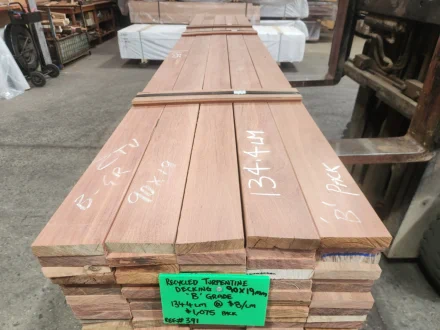 Recycled Turpentine Decking Boards 90 x 19mm 'B-grade' - Pack Refs 391 & 579-581